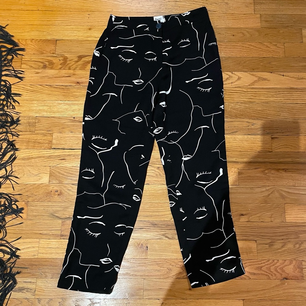 Princess Polly Black & White Zaria Pants